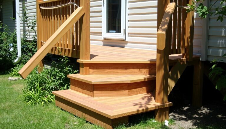 wood mobile home steps